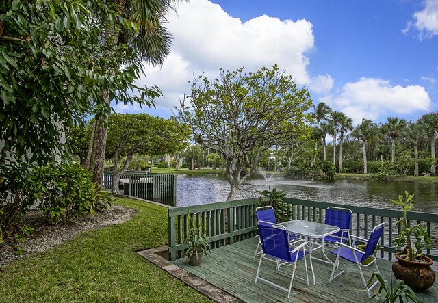2400 S Ocean Dr Unit 6112, Fort Pierce, FL 34949 - wooden deck with a water view