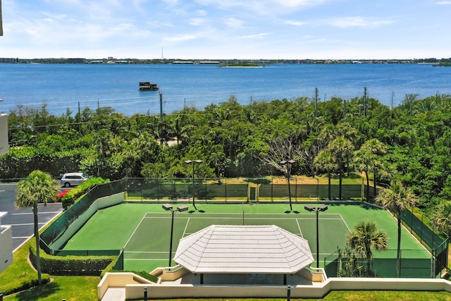 exterior space featuring a water view