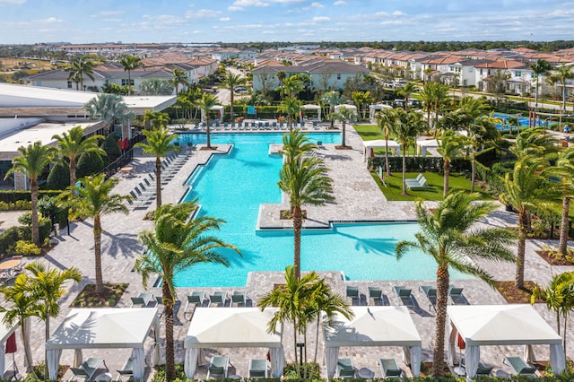 view of pool with a gazebo