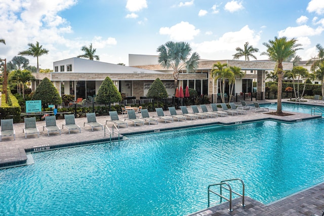 view of pool with a patio