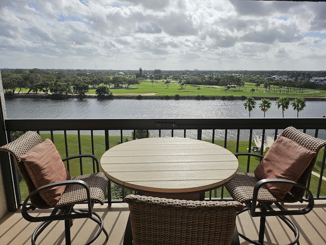 balcony with a water view