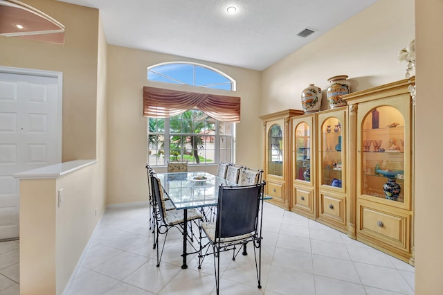 view of tiled dining area