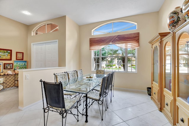 dining room featuring light tile patterned floors