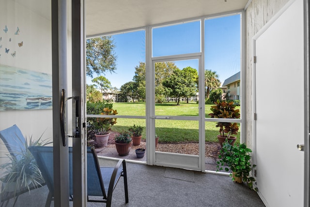 view of sunroom