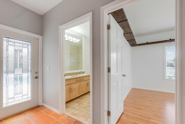 interior space featuring sink