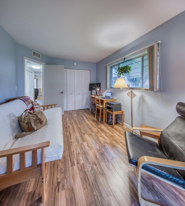 living room featuring light hardwood / wood-style floors