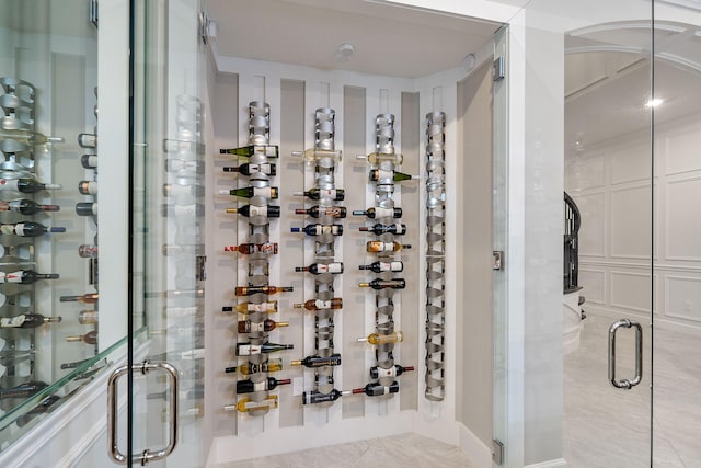 wine room featuring light tile patterned floors