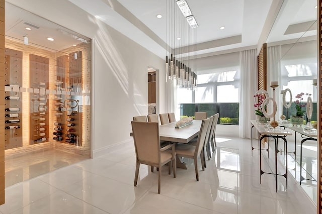 view of tiled dining room