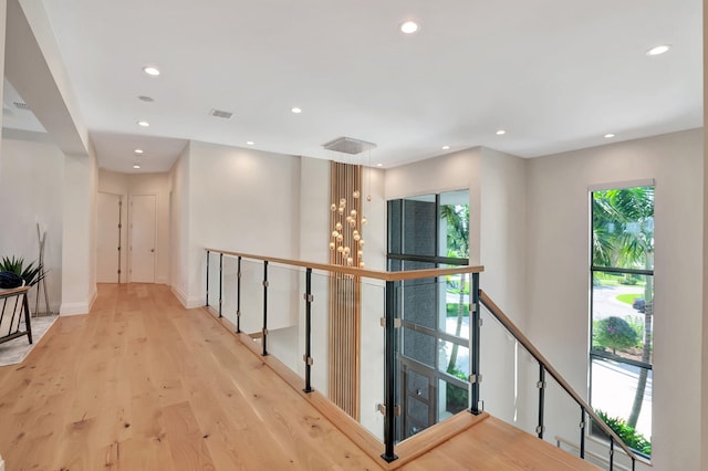 hall featuring light hardwood / wood-style flooring