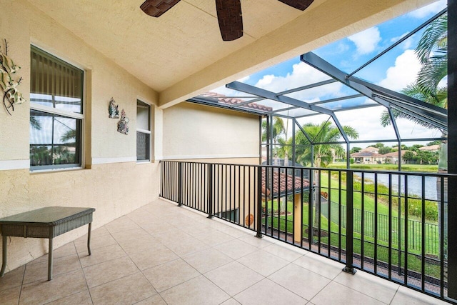 view of patio / terrace featuring ceiling fan