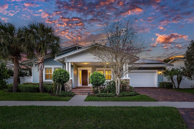 view of front of home with a garage