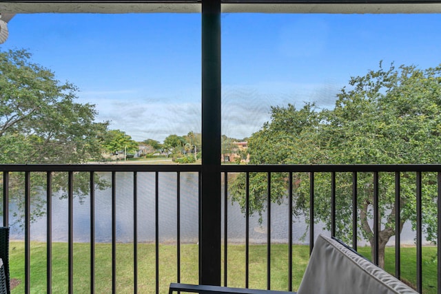 balcony with a water view