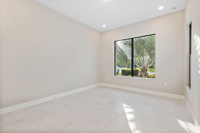 view of tiled spare room