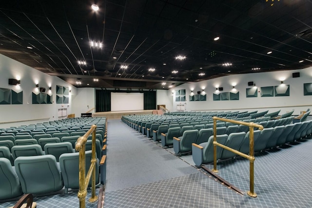 view of carpeted cinema room