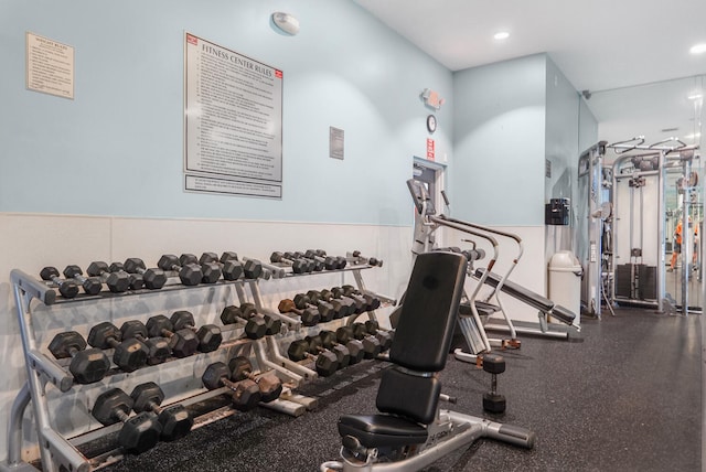 view of exercise room