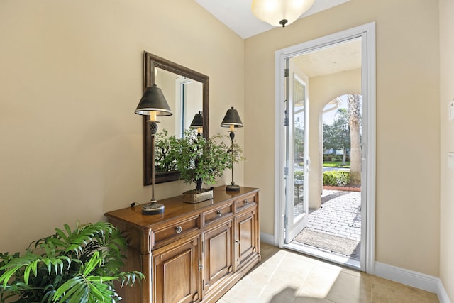 view of tiled entrance foyer