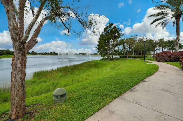 exterior space featuring a water view