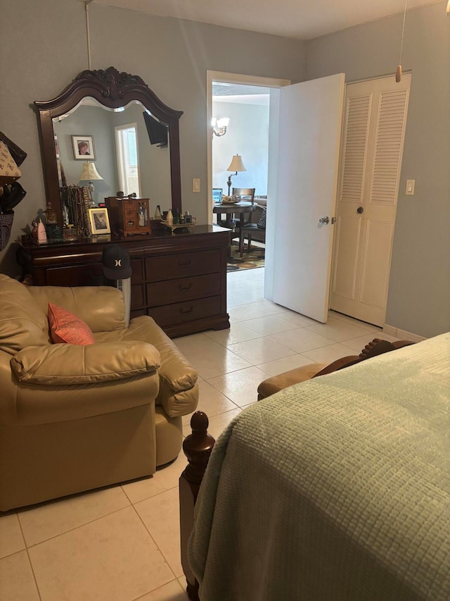 view of tiled bedroom