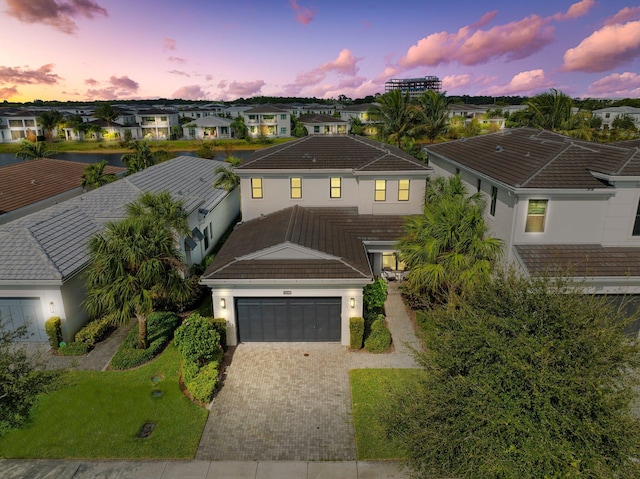 view of front of house with a garage