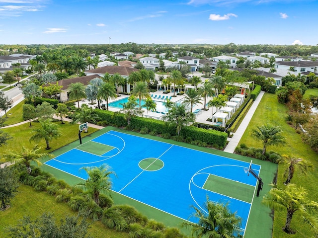 13689 Artisan Cir, Palm Beach Gardens, FL 33418 - view of sport court with community basketball court, an outdoor pool, and a residential view