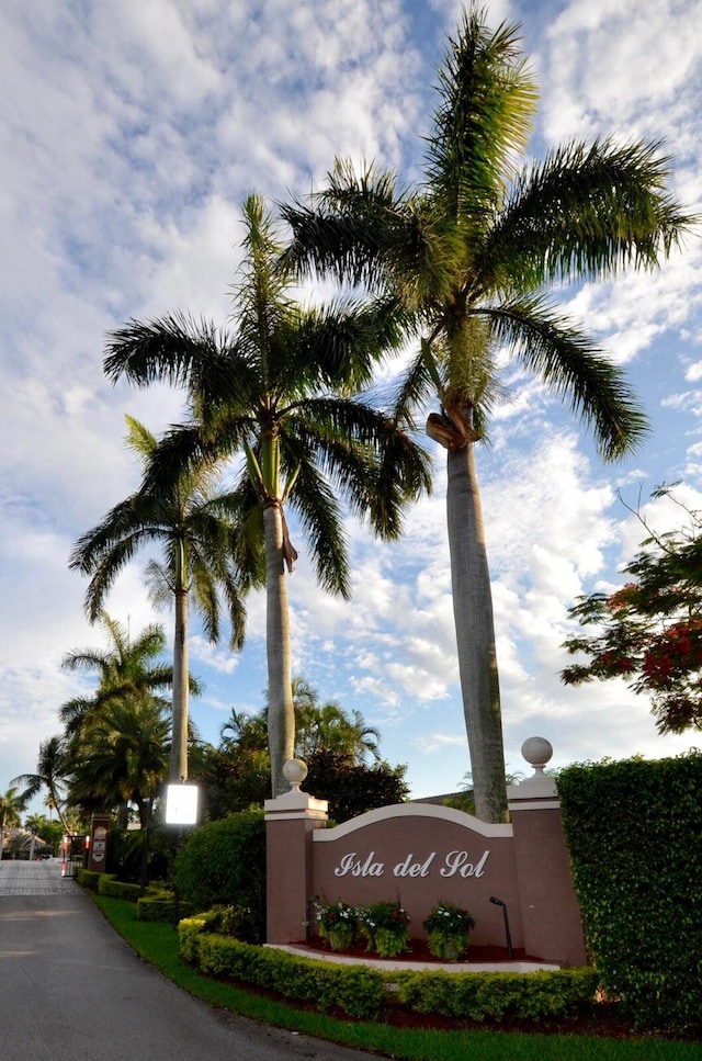 view of community sign