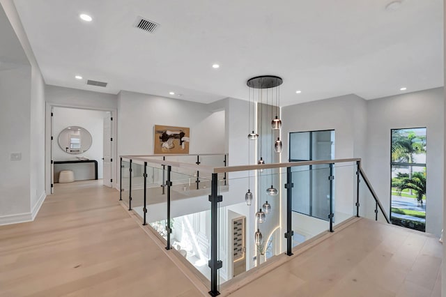 hall featuring light hardwood / wood-style floors