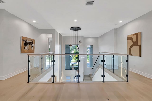 hall featuring light hardwood / wood-style flooring