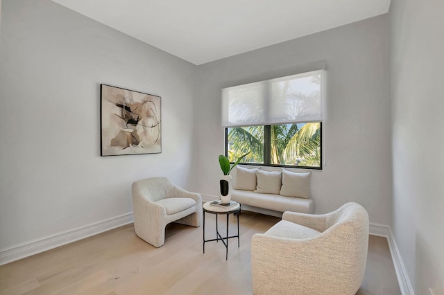 living area featuring light hardwood / wood-style flooring