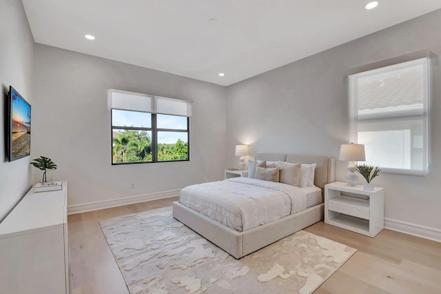 bedroom featuring light hardwood / wood-style flooring