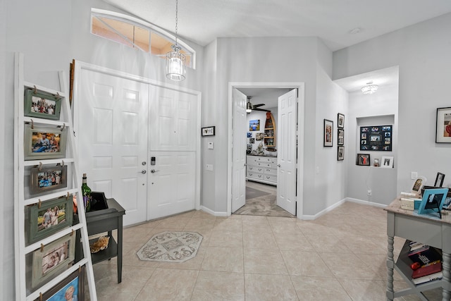 view of tiled foyer