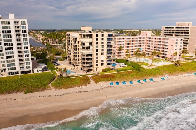 3009 S Ocean Blvd Unit 901, Highland Beach, FL 33487 - view of apartment building / complex featuring view of water and beach