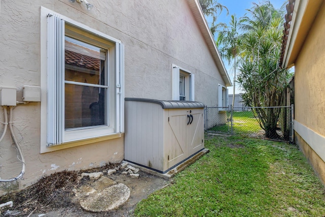 view of home's exterior featuring a yard