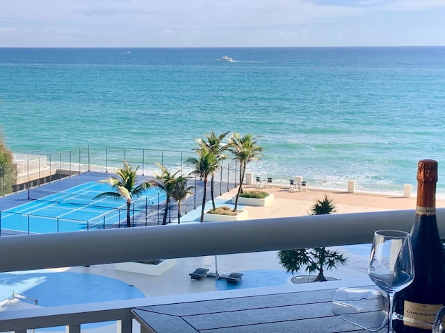 property view of water with a view of the beach