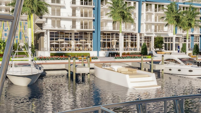 220 Lake Shore Dr Unit 1013, Lake Park, FL 33403 - exterior space featuring a water view and a boat dock