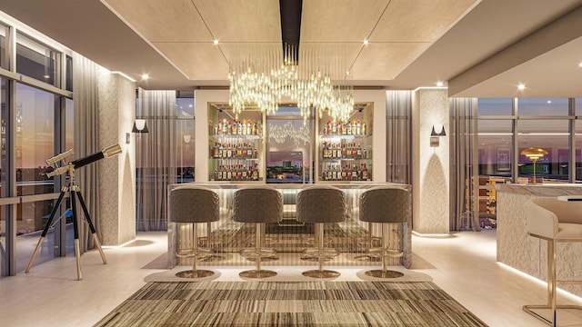 220 Lake Shore Dr Unit 1013, Lake Park, FL 33403 - bar with a community bar and expansive windows