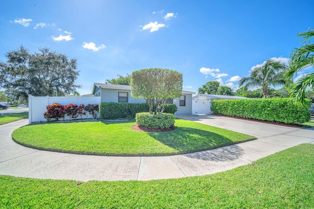 view of front facade with a front lawn