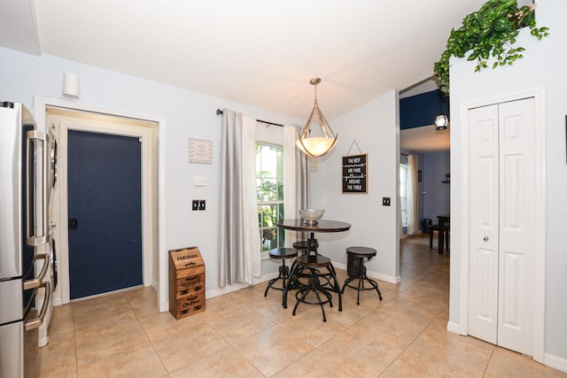 view of tiled dining room