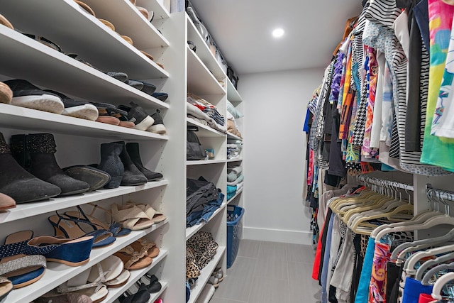 view of walk in closet