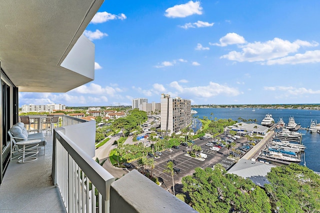 balcony with a water view