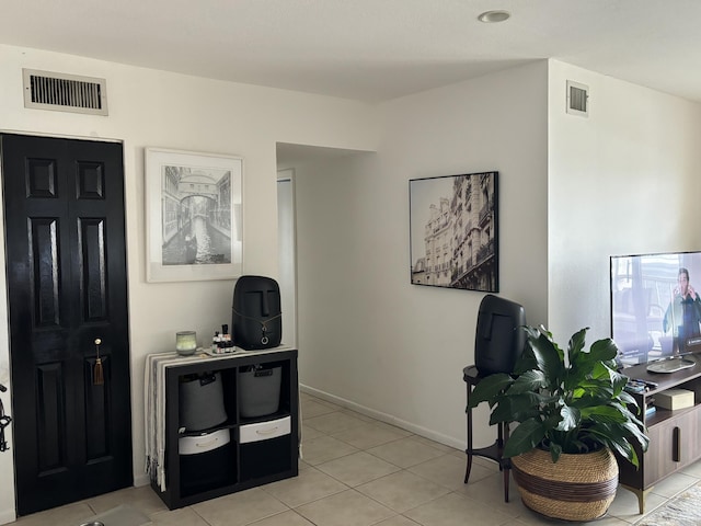 office featuring light tile patterned flooring