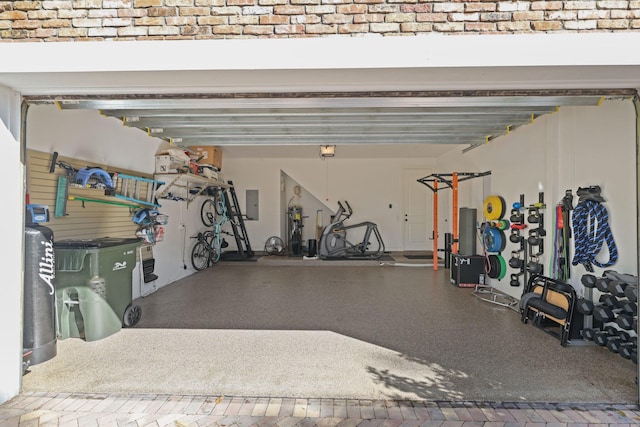 garage featuring electric panel