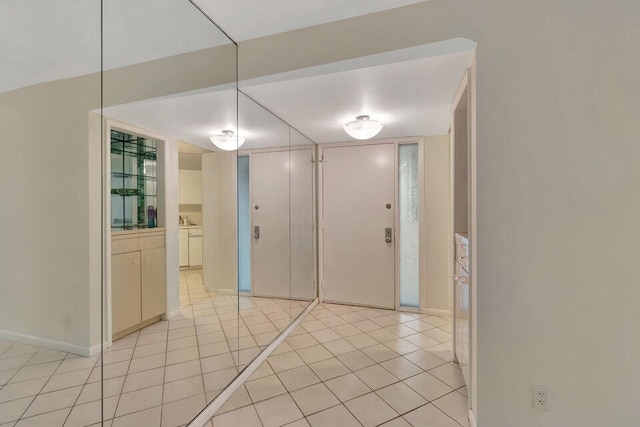 interior space with light tile patterned floors