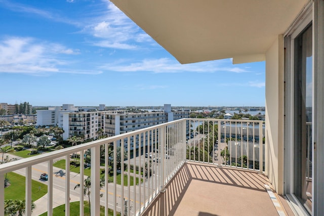 balcony featuring a city view