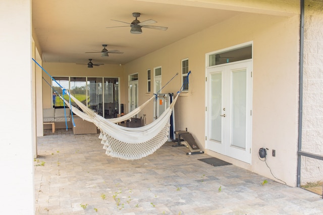 view of patio / terrace featuring french doors