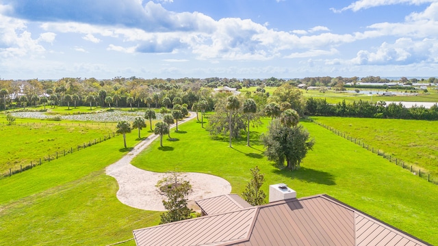 bird's eye view with a rural view