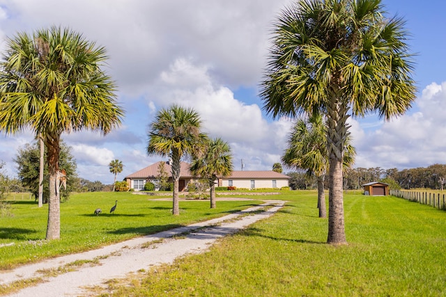 view of community with a yard