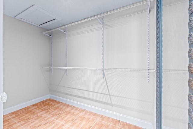 spacious closet featuring wood-type flooring