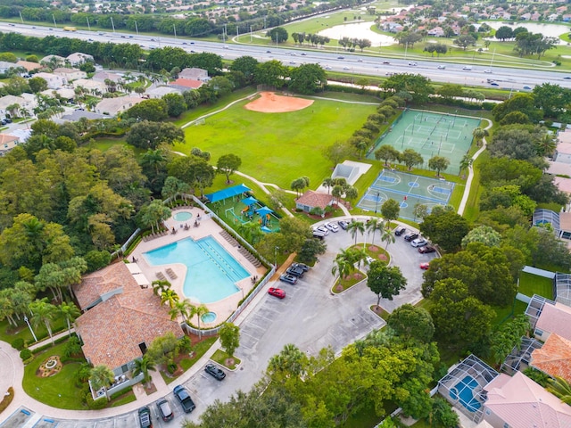 birds eye view of property