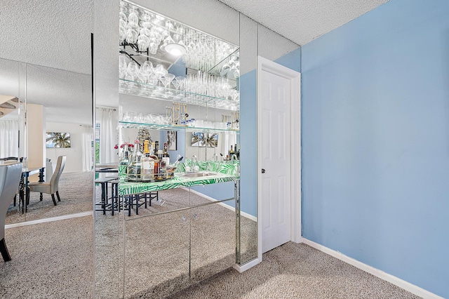 interior space with indoor wet bar