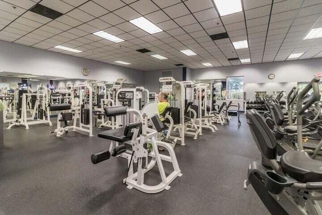 77 Andover C, West Palm Beach, FL 33417 - exercise room with a drop ceiling